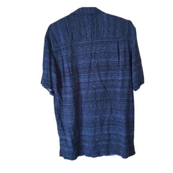 George Navy Blue Floral Hawaiian Short Sleeve Button Up Shirt - Picture 3 of 4